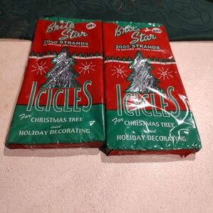 Vintage charm to your Christmas decor with this lot of two Brite Star tinsel